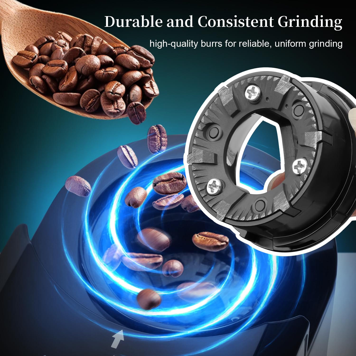 Premium Wancle Flat Burr Coffee Grinder - 28 Precise Grind Settings for Espresso to French Press, 2-12 Cup Capacity, Compact & Easy Clean Design - Perfect for Home Baristas & Coffee Enthusiasts