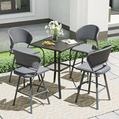 Grey Chairs/Black Table