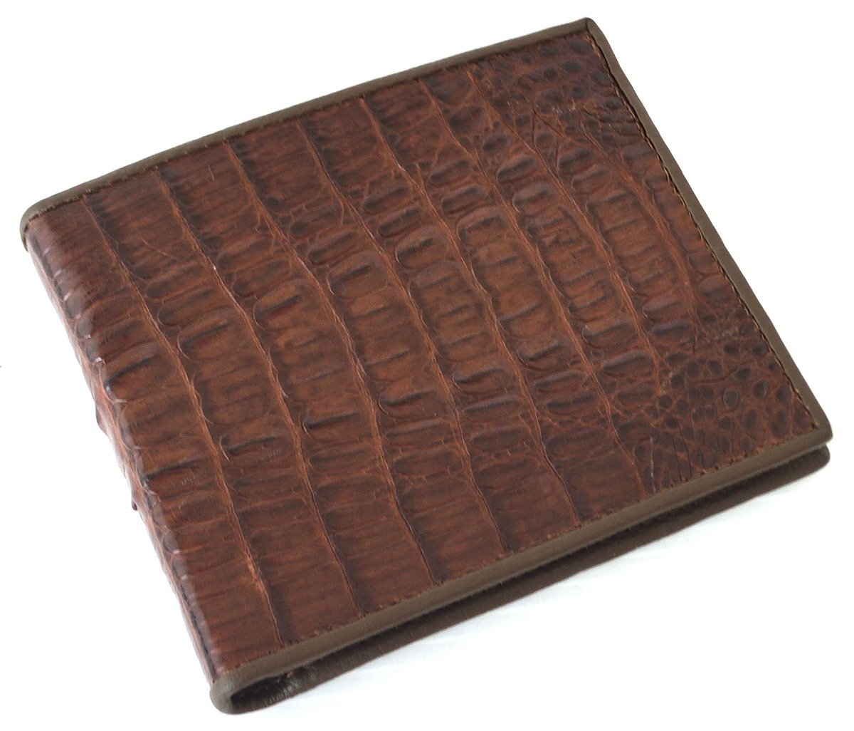 Luxury Men's Bifold Crocodile Leather Wallet - Genuine Brown Alligator Skin RFID Blocking - Perfect for Business & Everyday Carry (Gift for Him)