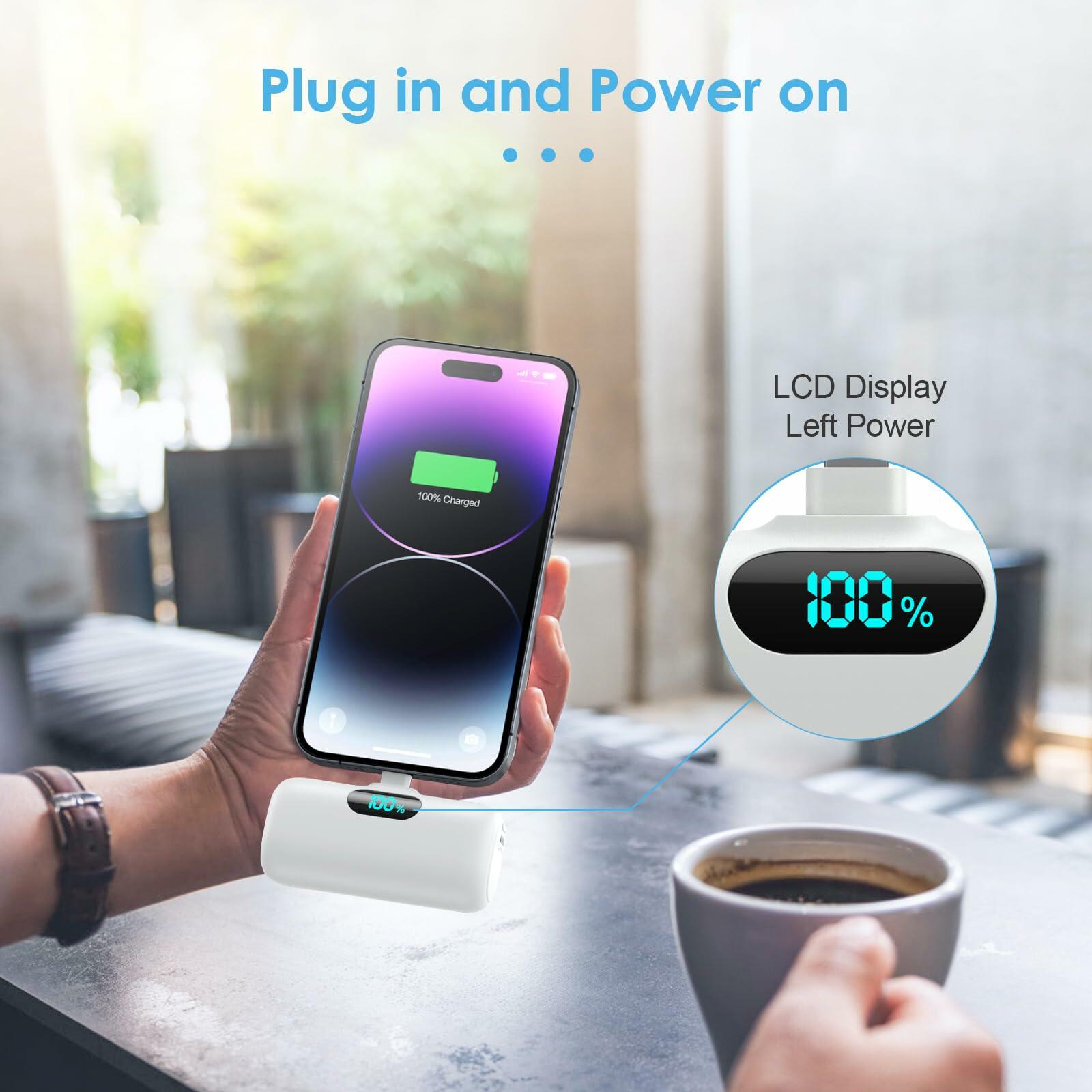 2 Pack 5000mAh PD Fast Charging Power Bank for iPhone - Portable Mini External Battery Pack for Travel, Camping & Emergency Charging