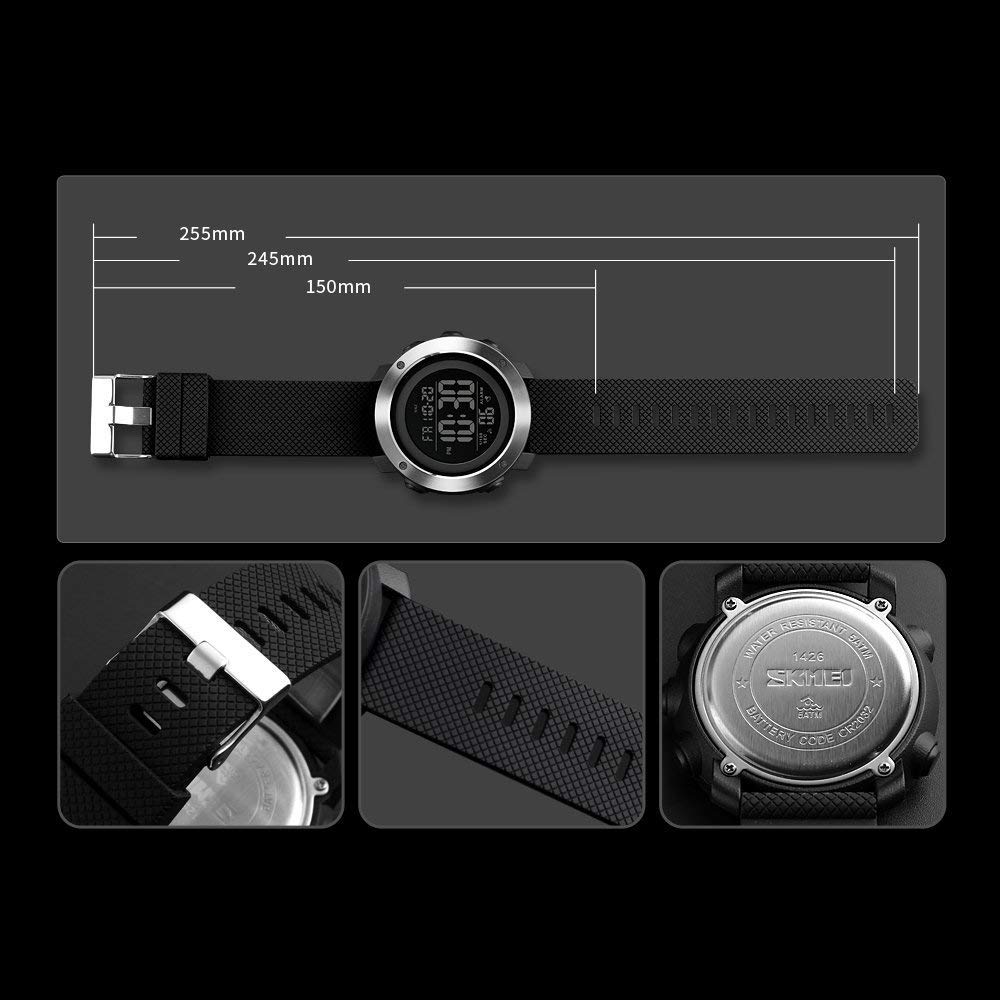 Luxury Digital Waterproof LED Sports Watch for Men - Multifunctional Wristwatch with Stopwatch & Alarm - Perfect for Running, Swimming, Gym & Outdoor Activities