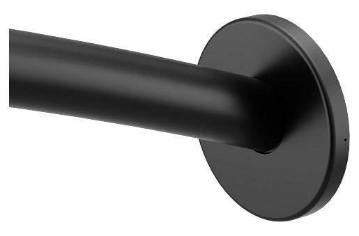 Moen CSR2145BL 60-Inch Curved Shower Rod in Matte Black - Heavy Duty Rust-Resistant Bathroom Shower Curtain Rod for Spacious Shower Experience