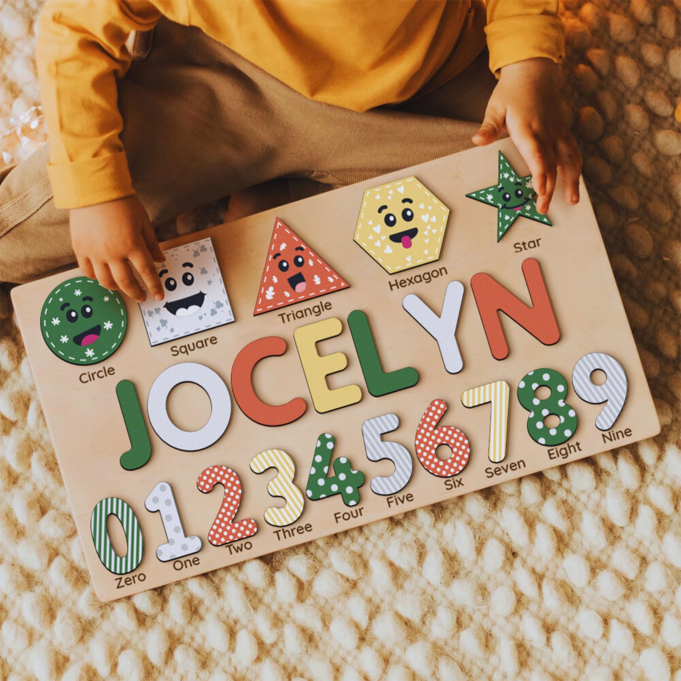 Personalized Wooden Number Puzzle - Montessori Learning Toy for Kids, Custom Name Puzzle, Educational Birthday & Christmas Gift for Toddlers & Boys - Perfect for Homeschooling & Preschool Math Activities