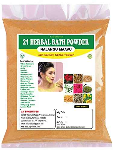 3V PRODUCTS 21 Herbal Nalangu Maavu - Pack of 2x100g - Natural Ayurvedic Bath Powder for Baby, Women & Girls | Ubtan | Sunnipindi | Skin Brightening & Relaxation - Perfect for Postpartum Care & Traditional Indian Beauty Rituals