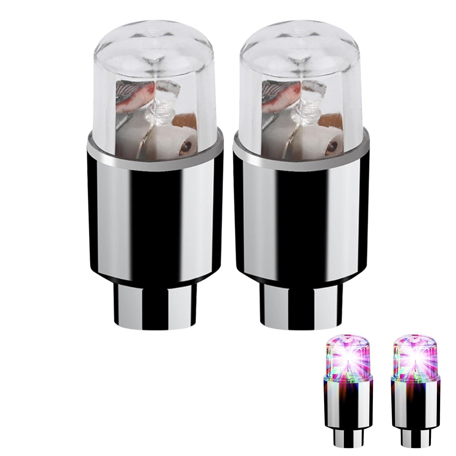 2Pcs Durable LED Tire Wheel Lights with Smart Sensors - Waterproof A/R Lights for Cars, Motorcycles, Bikes & Bicycles - Enhance Night Visibility & Style for Safe Riding & Custom Vehicle Looks