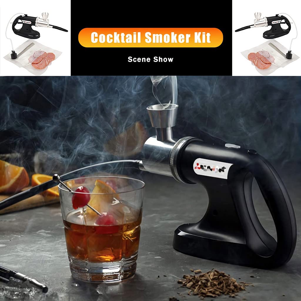Premium Cocktail Smoker Kit with USB Charging Bubble Machine - DIY Smoke & Bubbles Maker for Cocktail Drinks, Whiskey, Bourbon | Perfect for Home Bars, Outdoor BBQs & Party Entertaining