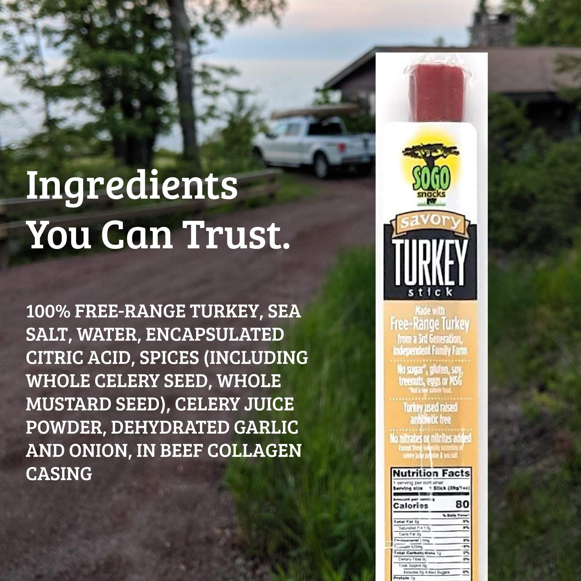 Premium Free-Range Turkey Jerky Snacks - No Sugar Added, Low Carb, Keto & Paleo Friendly - Gluten-Free Protein Snack for Hiking, Camping & Outdoor Adventures - Sourced from 3rd Generation Family Farm (72 Count)