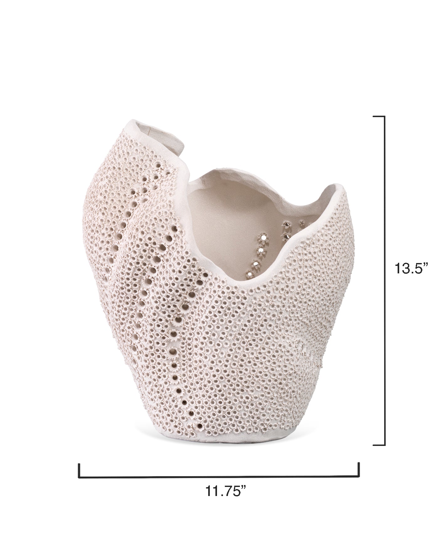 Eclipse Vase - Modern White Ceramic Flower Vase for Home Decor, Wedding Centerpieces & Office Desk Decorations