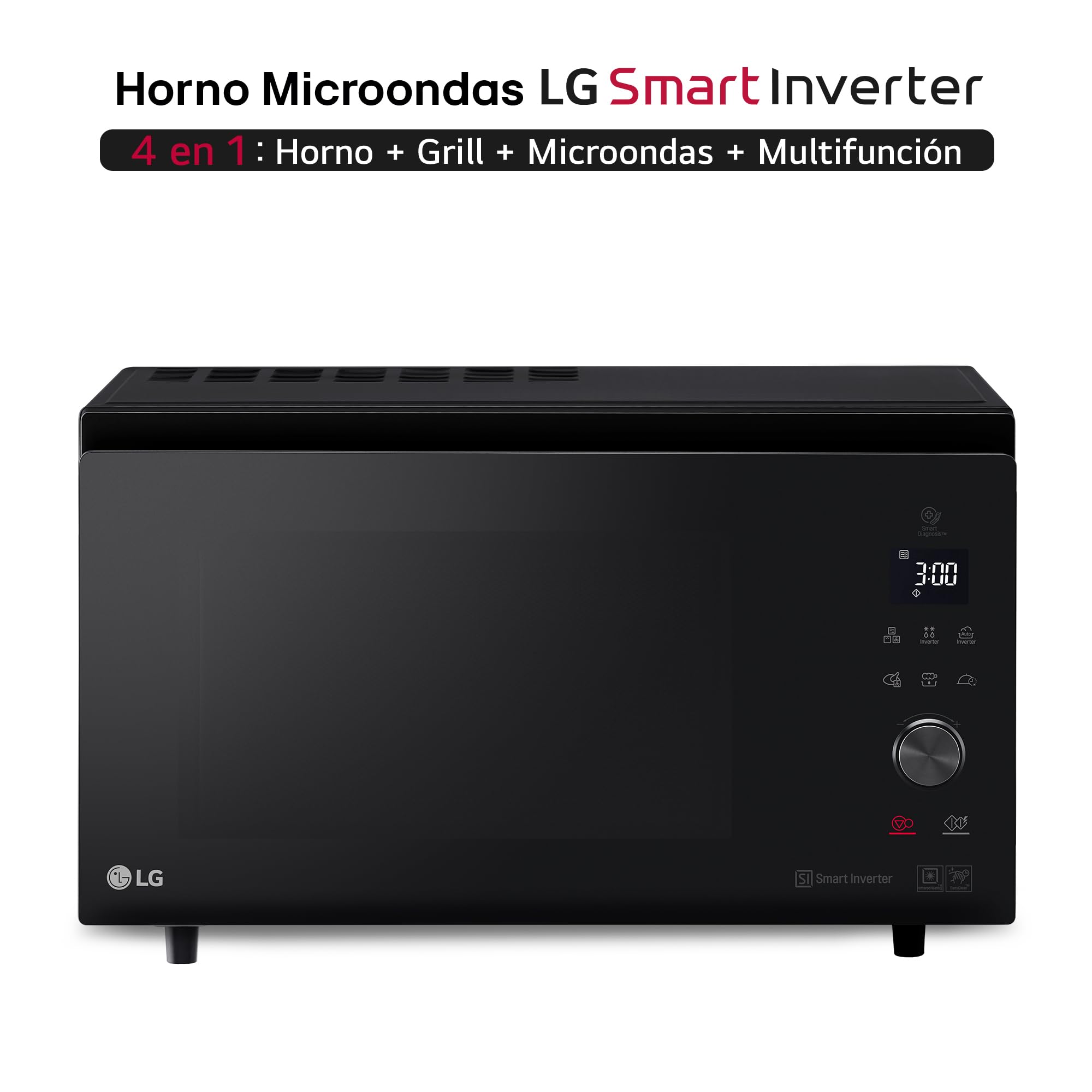 **LG MJ3965ACS 4-in-1 Smart Inverter Microwave Oven - 39L Capacity, 1850W Convection, 950W Grill, 1100W Microwave - Black | Perfect for Baking, Grilling & Reheating in Modern Kitchens**