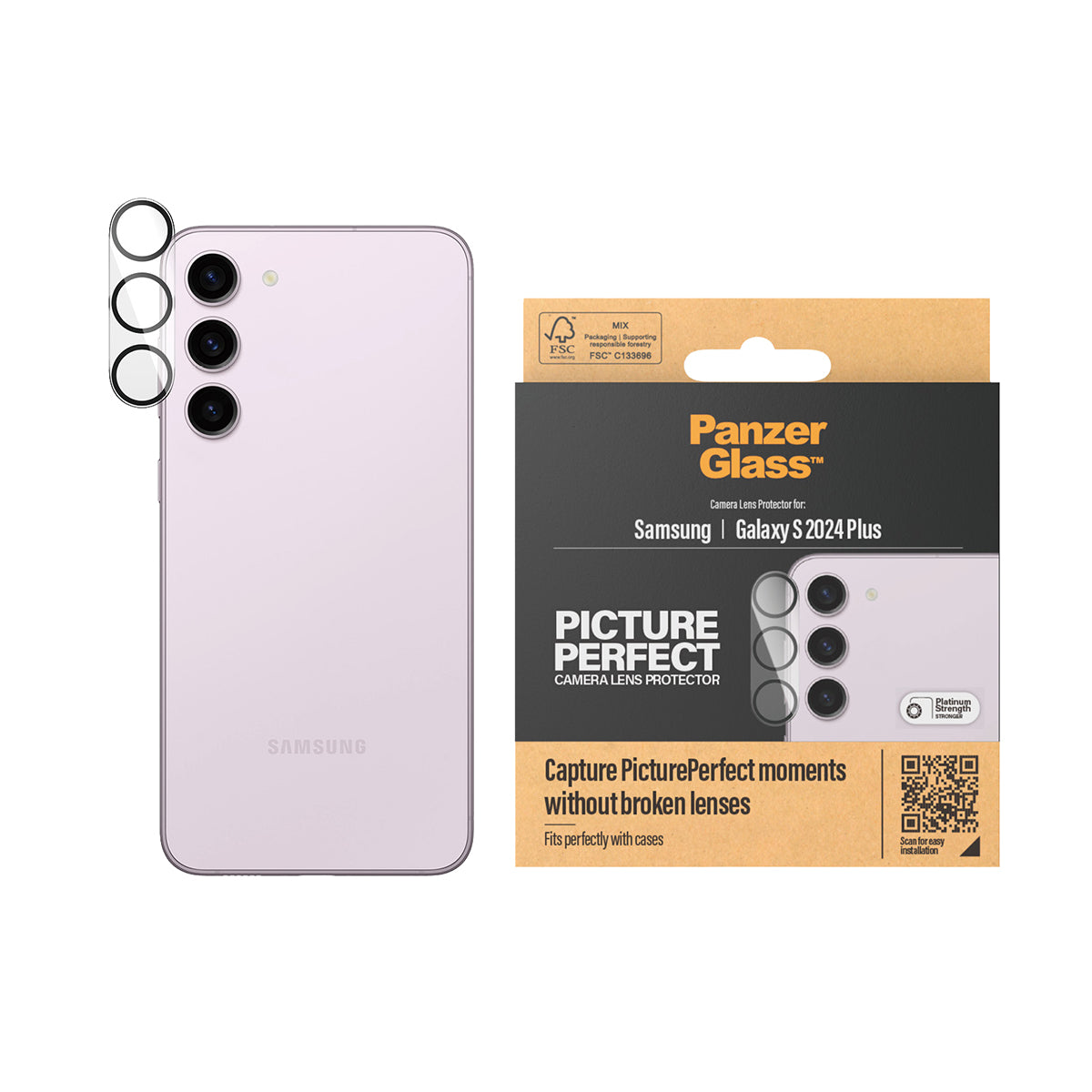PanzerGlass Picture Perfect Screen Protector for Samsung Galaxy S24+ - Anti-Scratch, HD Clarity, Bubble-Free Installation - Perfect for Work, Travel & Everyday Use