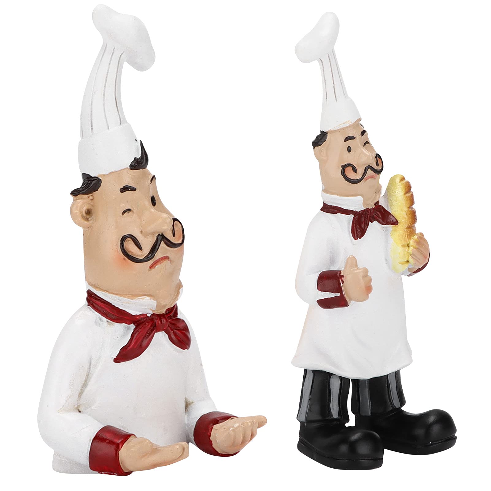 Rustic Retro Style Kitchen Chef Decor Statue - Adhesive Chef Figurines Wall Hooks for Kitchen, Bathroom & Hallway - Perfect for Child-Friendly Home Decor & Unique Gift Idea