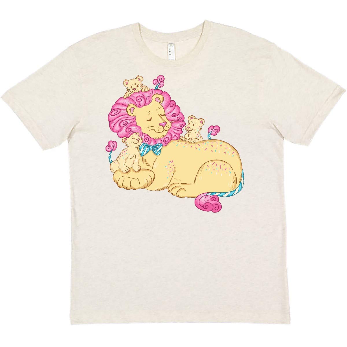 Inktastic Cotton Candy Lions with Pink Mane T-Shirt for Women | Fun Graphic Tee for Casual Wear, Birthday Gifts & Lion Lovers