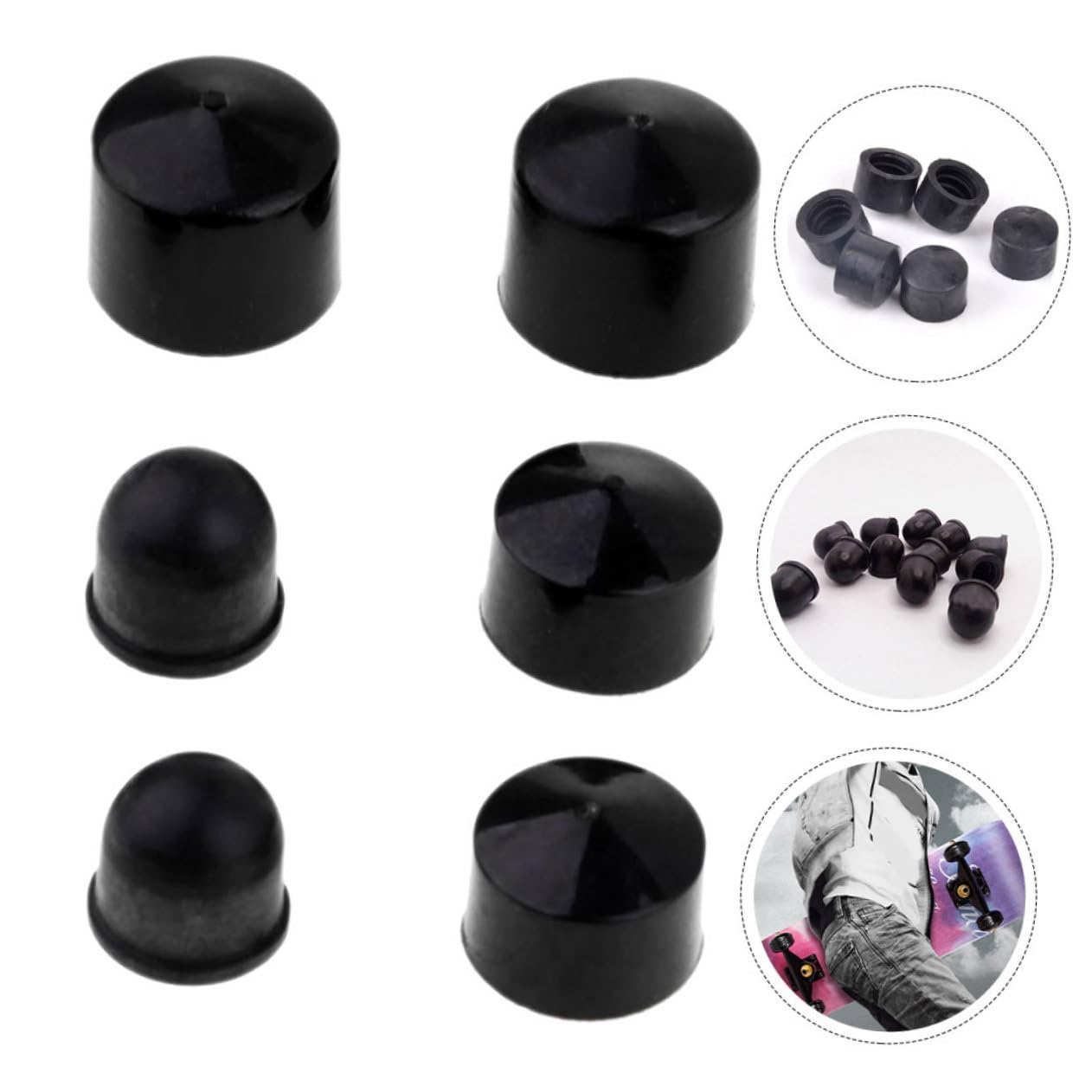 12pcs Skateboard Bowl Mat Roller Pivot Cups - Longboard Truck Replacement Parts & Accessories with Bones Bushings - Perfect for Skateboard Maintenance, Longboard Upgrades & Bowl Riding Accessories