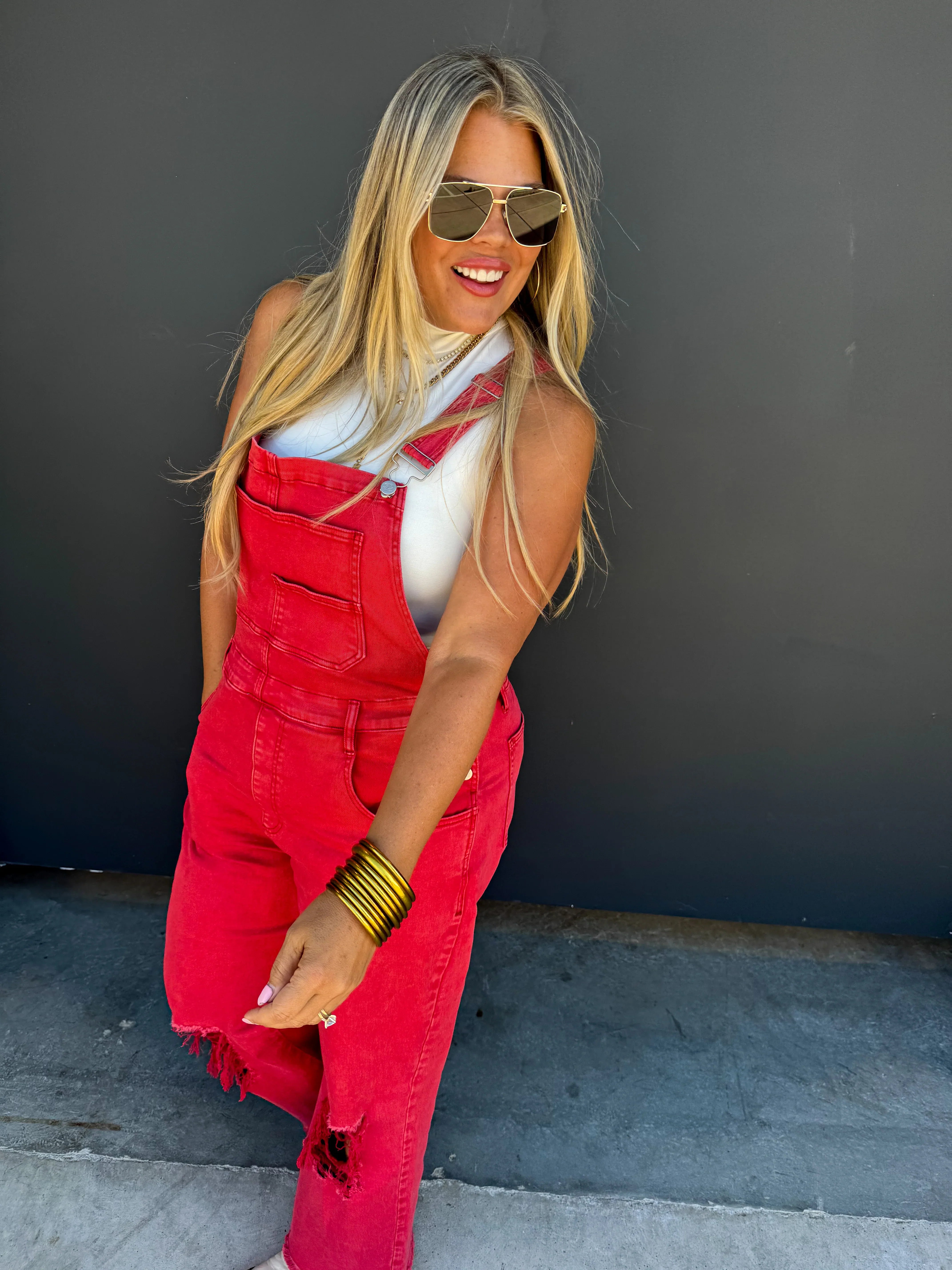 PREORDER: Dahlia Crop Wide Leg Overalls for Women - Denim & Black | Casual Outfit, Streetwear Fashion, Spring Summer Jumpsuit