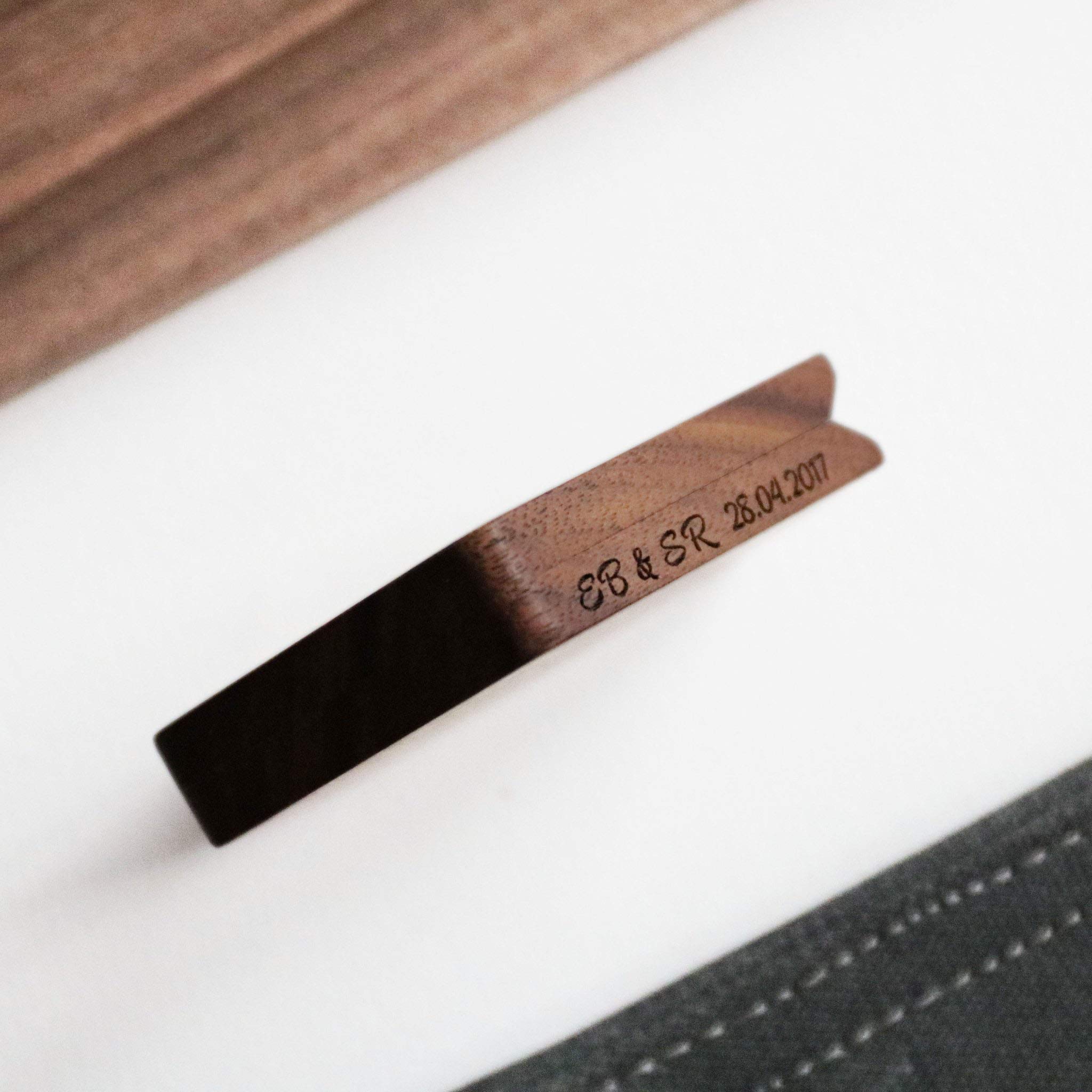 Walnut Engagement Ring Box - Rotating Wooden Ring Box for Proposal & Wedding - Magnetic Closure Ring Bearer Box with Custom Engraving - Perfect for Romantic Proposals, Wedding Ceremonies & Anniversary Gifts