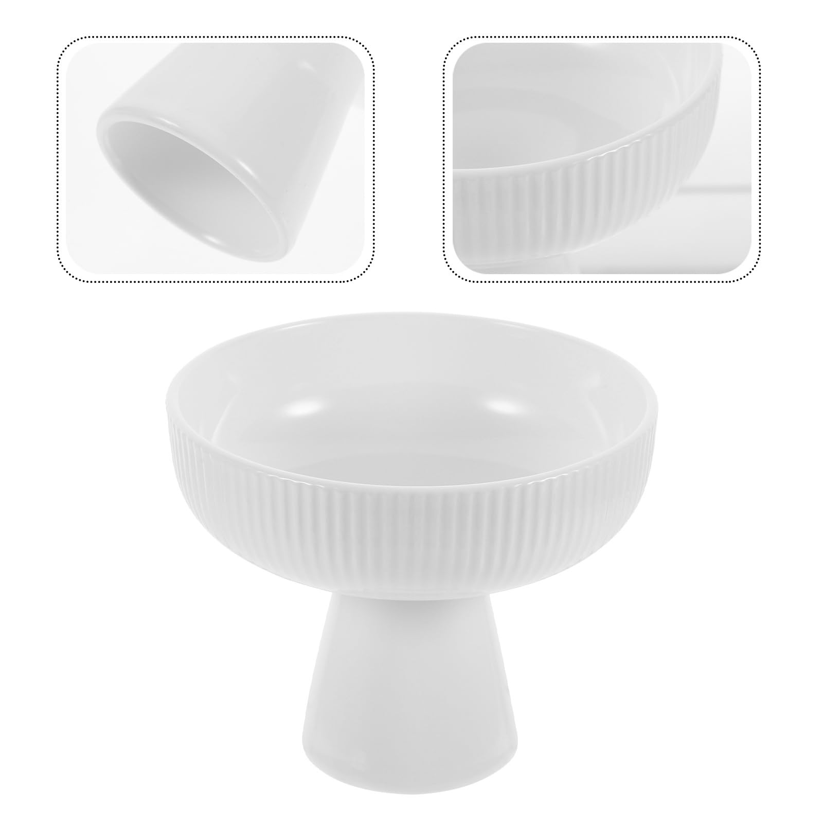 DOITOOL Ceramic Ice Cream Bowl with Pedestal - Elegant Footed Dessert Cup for Sundae, Parfait, Fruit, Pudding & Trifle - Perfect for Parties, Home Desserts & Ice Cream Shops