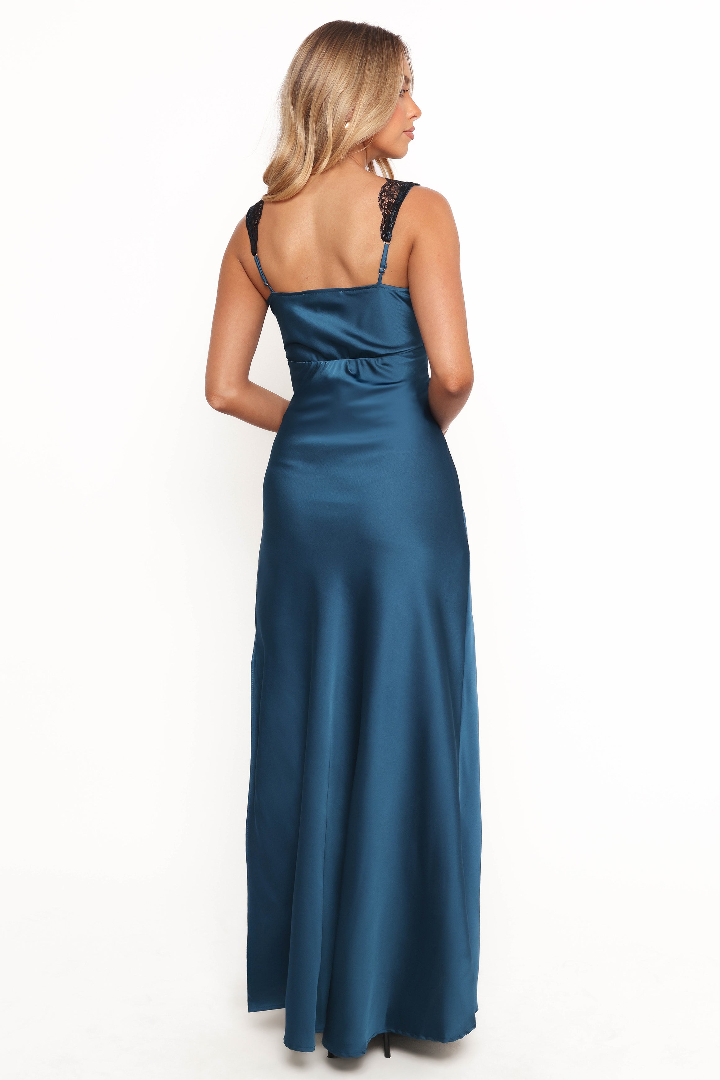 Cammy Maxi Slip Dress - Blue & Black Flowy Long Dress for Women | Perfect for Beach, Party & Evening Wear