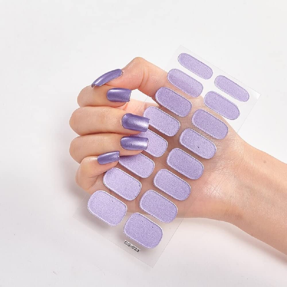 5 Sheet Self-Adhesive Nail Stickers Set - DIY Nail Wraps with Glitter, Sequins & Powder for Nail Art Decoration (CS-23) | Perfect for Home Manicures, Parties & Gifts