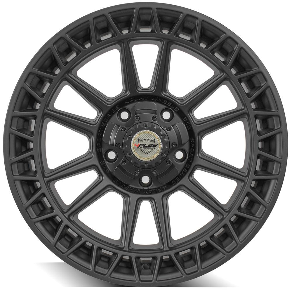 4Play Sport Series 4PS12 Satin Black Wheel 20x9.0 0 Offset 5x150mm Bolt Pattern 110.1mm Hub - Perfect for Off-Road Trucks & SUVs