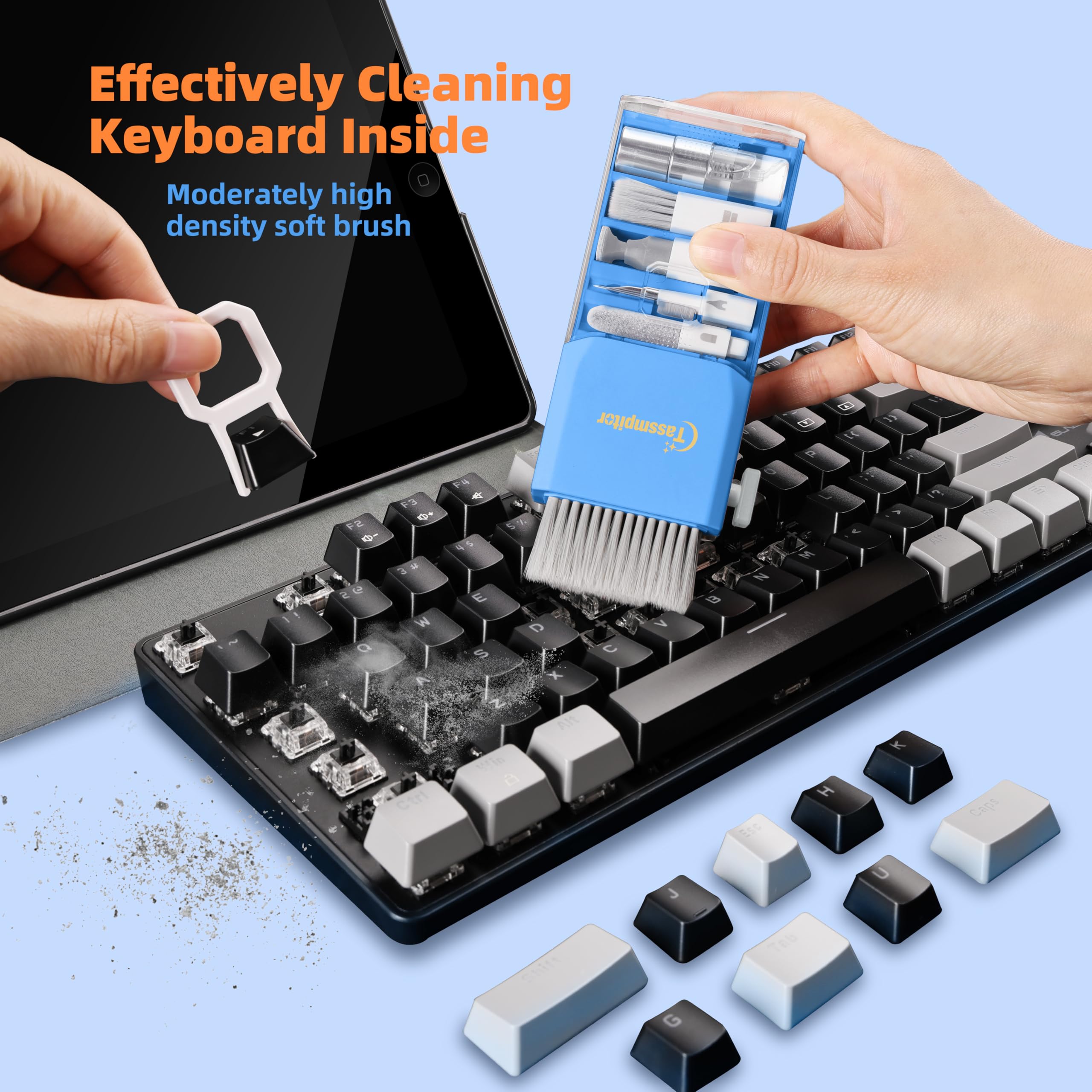 Premium Laptop & Keyboard Cleaning Kit - Safe Spray & Microfiber Wipes for MacBook, iPad, iPhone, Tablet, Camera Lens, AirPods - Multi-Tool Brush for Electronic Screens - Perfect for Home, Office & Travel Use