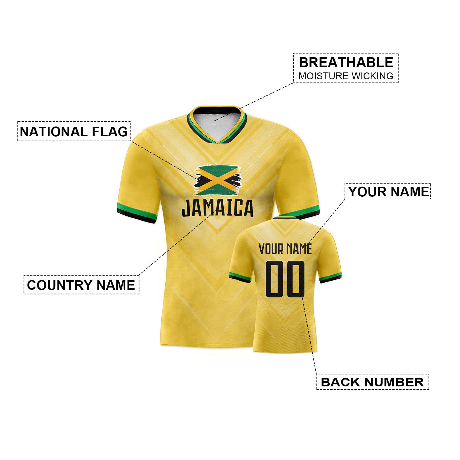 Custom 23/24 National Soccer Jersey with Personalized Name & Number - Men's Women's Youth Football Shirts - Perfect for Fans, Gifts & Match Days