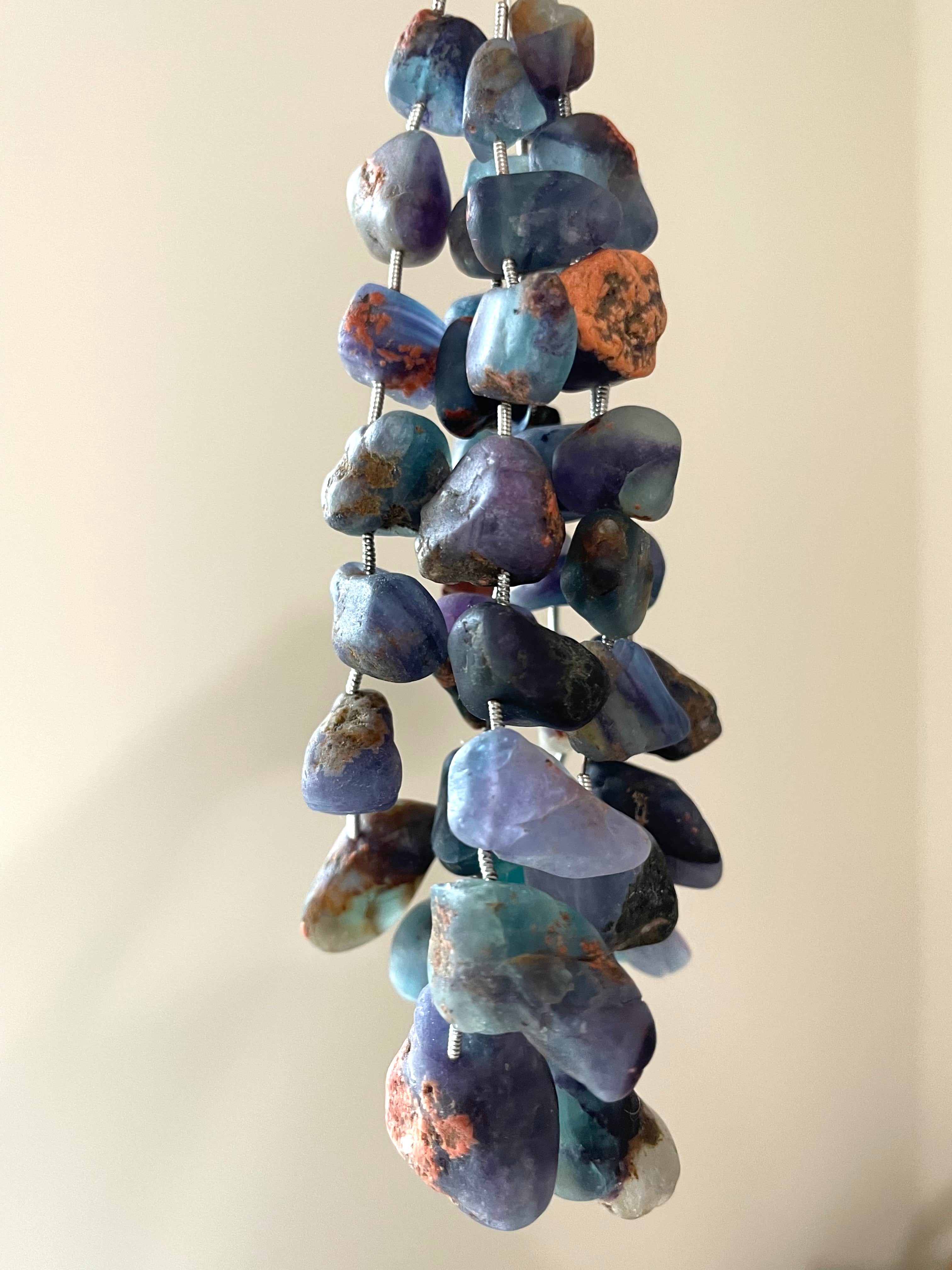 Natural Fluorite Pebble Crystal Necklace for Women – Healing Stone Jewelry for Energy Balance & Stress Relief | Perfect for Meditation, Yoga & Spiritual Gifts