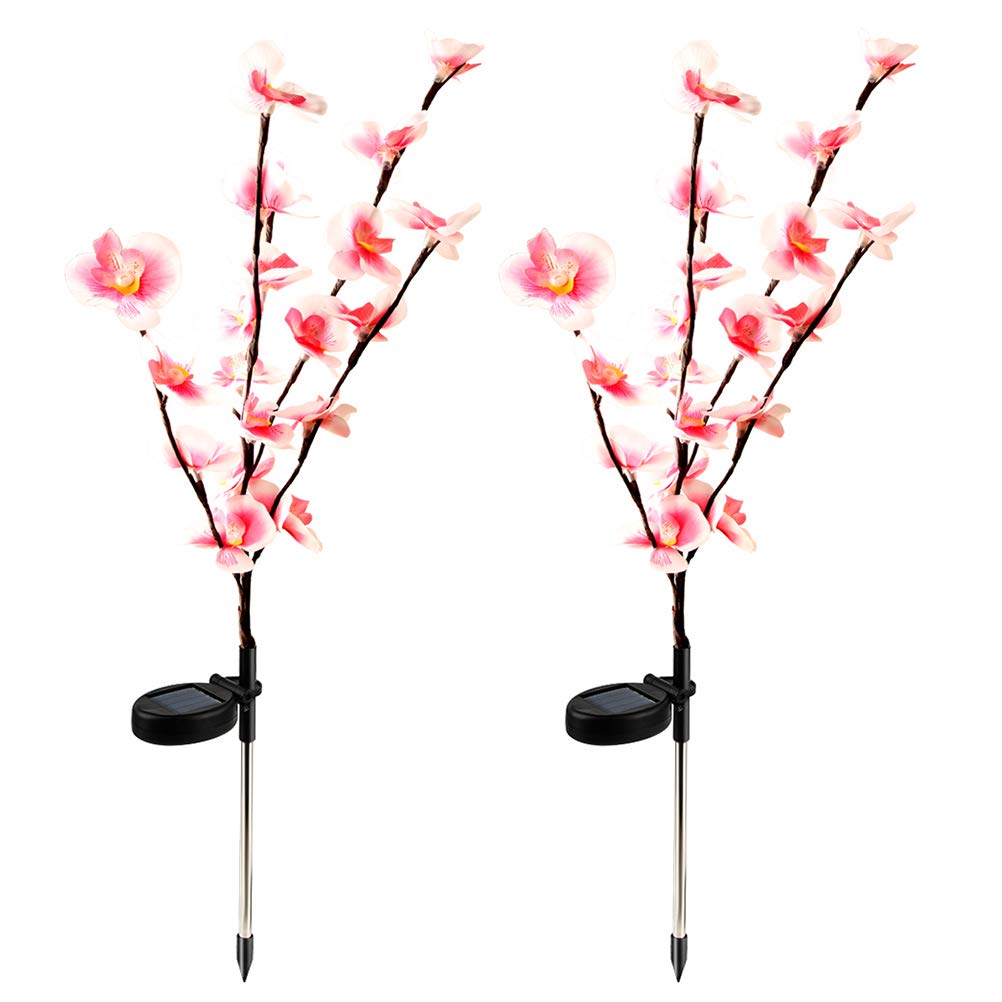 Solar Flower Lights Outdoor - 2 Pack Garden Decor for Mother's Day & Landscaping