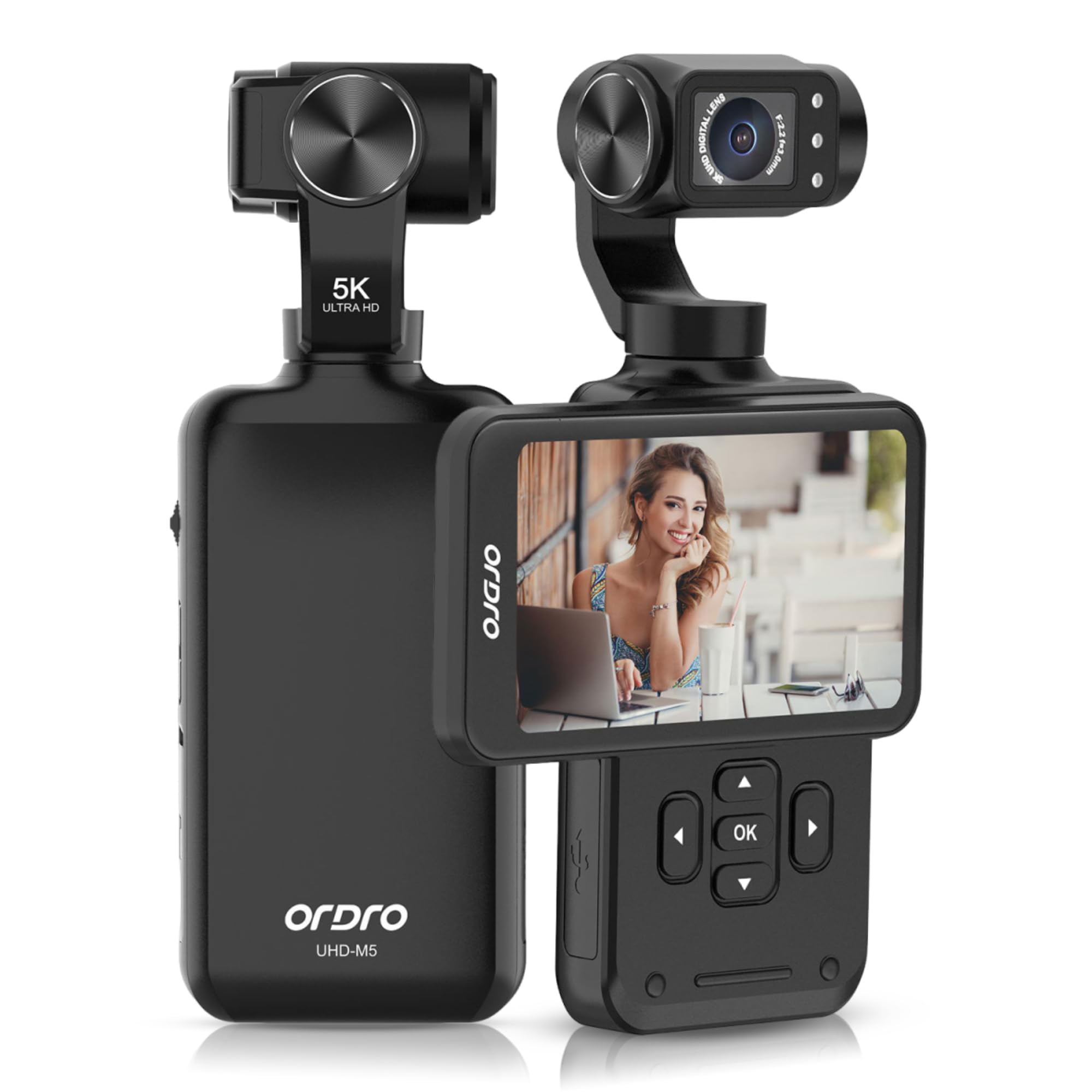 Bewinner 5K Handheld Pocket Camcorder - 48MP Vlogging Camera with 3.5