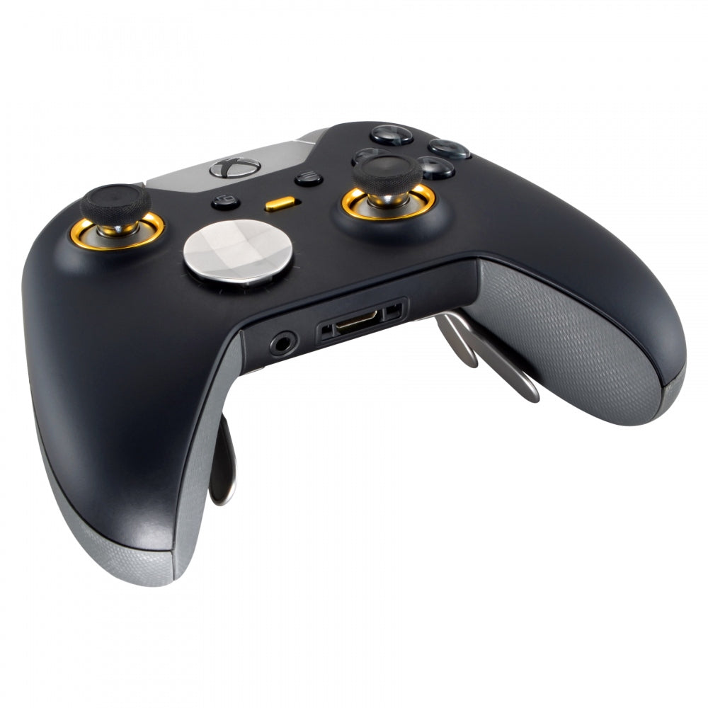 eXtremeRate Matte Chrome Gold Button Accent Rings for Xbox One Elite Controller - Custom Design Replacement Parts for Enhanced Gaming Experience (Model XOJ130016GC) - Perfect for Competitive Gaming & Controller Customization