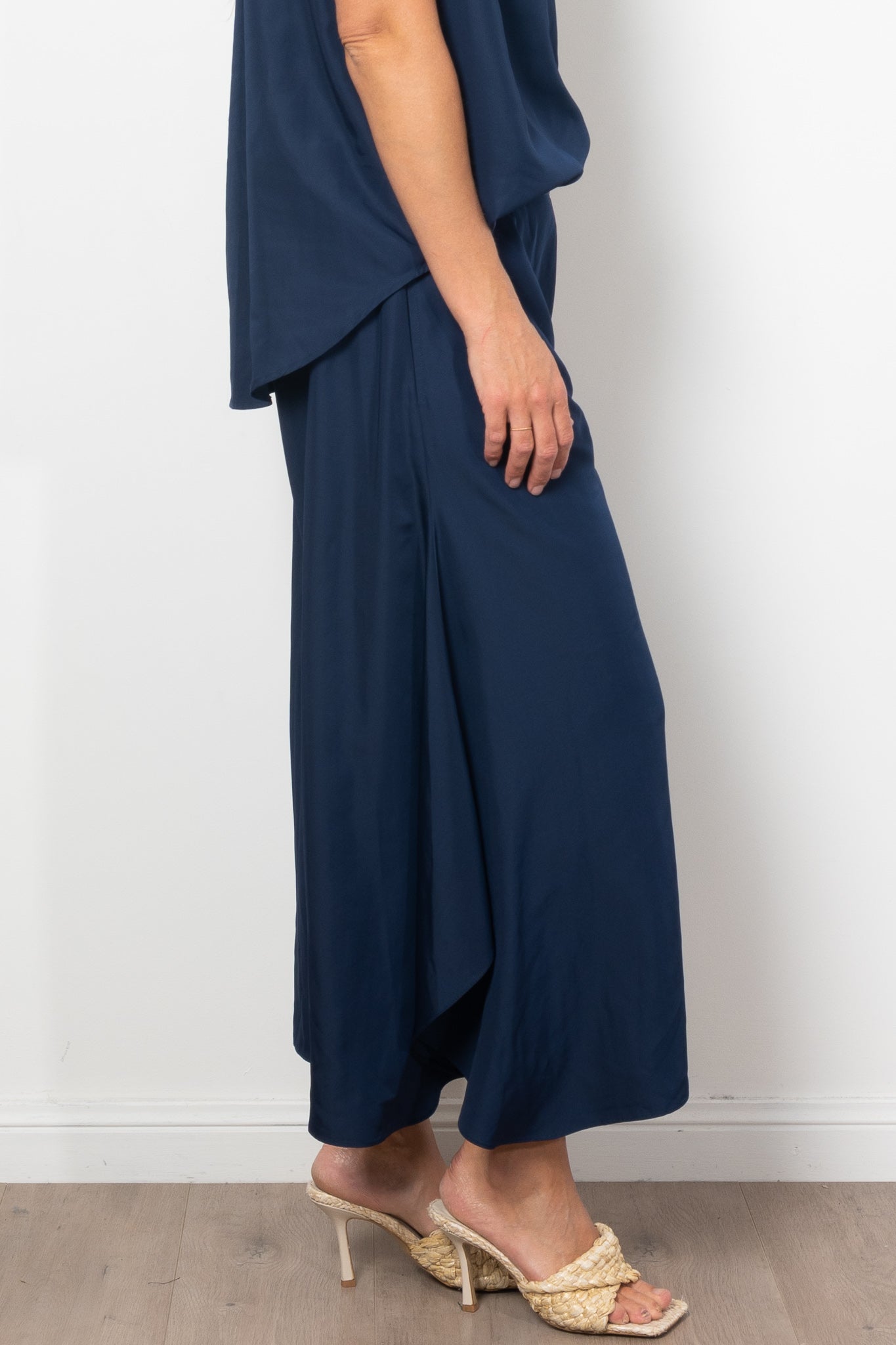 Mela Purdie Bedouin Pants - Women's High Waisted Wide Leg Trousers with Gross Grain Trim for Casual Wear, Boho Style & Travel Outfits