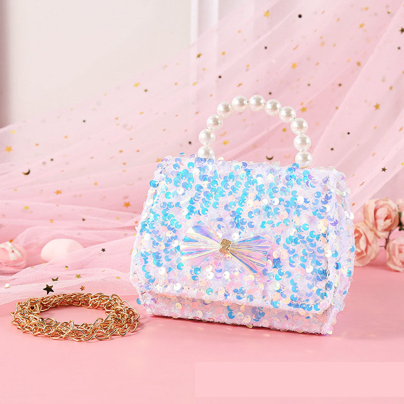 Sparkly Sequin Bow Princess Crossbody Handbag for Women - Elegant Evening Purse for Parties, Weddings & Special Occasions
