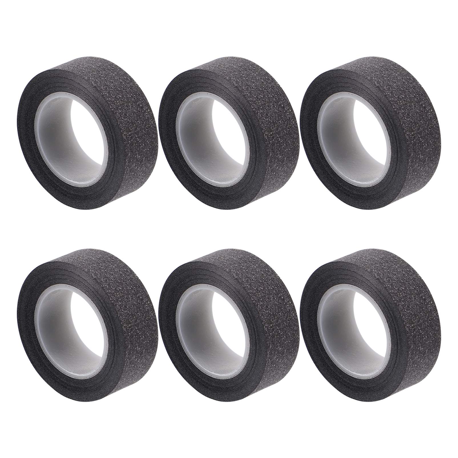 EXCEART 6 Rolls Black Glitter Tape - Decorative Washi Tape for DIY Scrapbooking, Journaling, Card Making & Gift Wrapping - Self-Adhesive Glitter Paper Tape for Arts and Crafts Projects