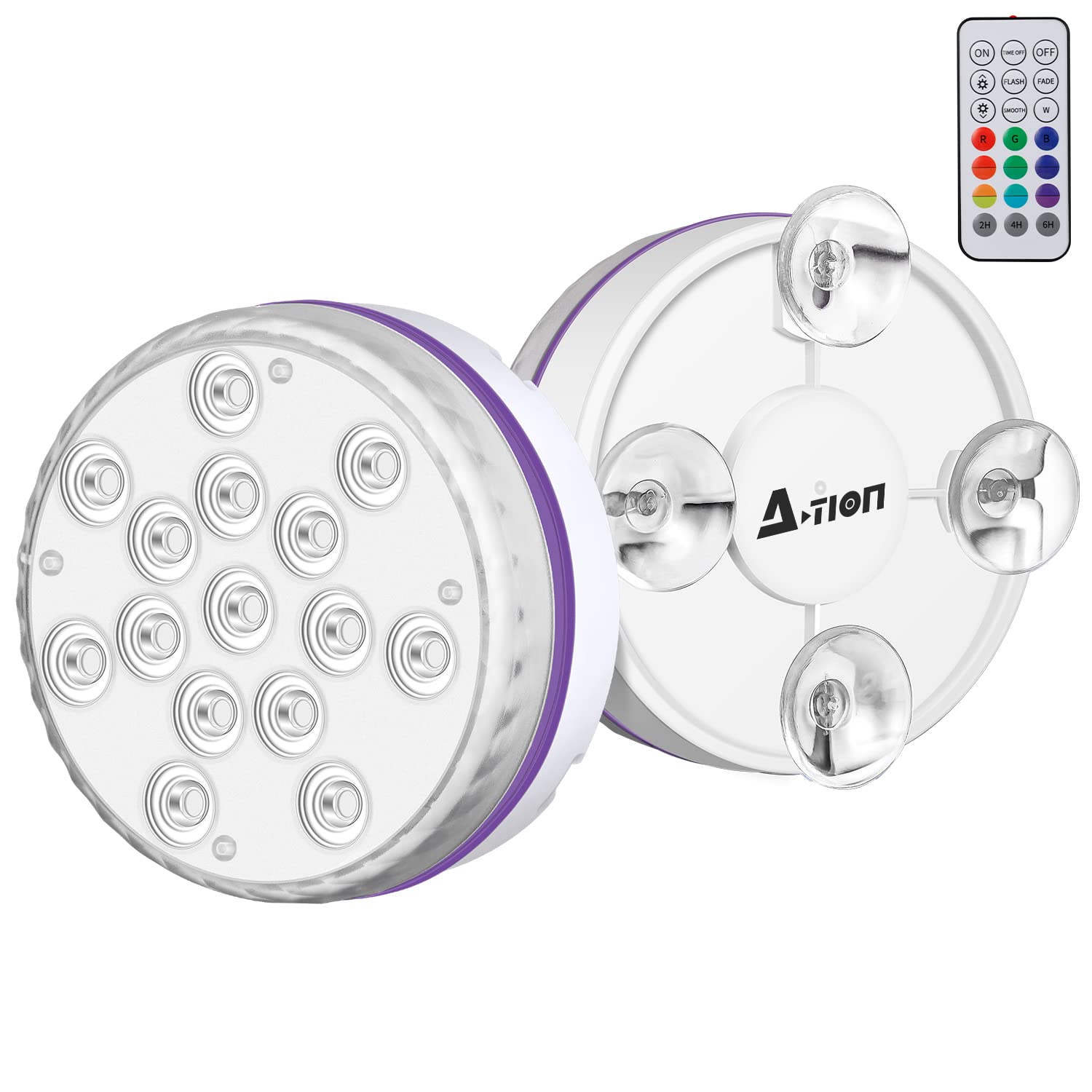 15 LED Submersible Lights with Remote - 16 Color Changing Underwater Pool Lights, Waterproof Shower & Bathtub Lights with Magnets & Suction Cups - Perfect for Ponds, Fountains, Aquariums, Vases, Yard Parties (2 Pack) - Create Magical Ambiance for Indoor/Outdoor Decor & Special Events