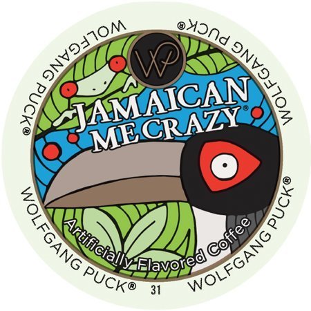 Wolfgang Puck Jamaican Me Crazy Single Serve Coffee Pods, 24 Count - Premium K-Cup Compatible Coffee for Keurig Brewers - Perfect for Home, Office & Morning Energy Boost