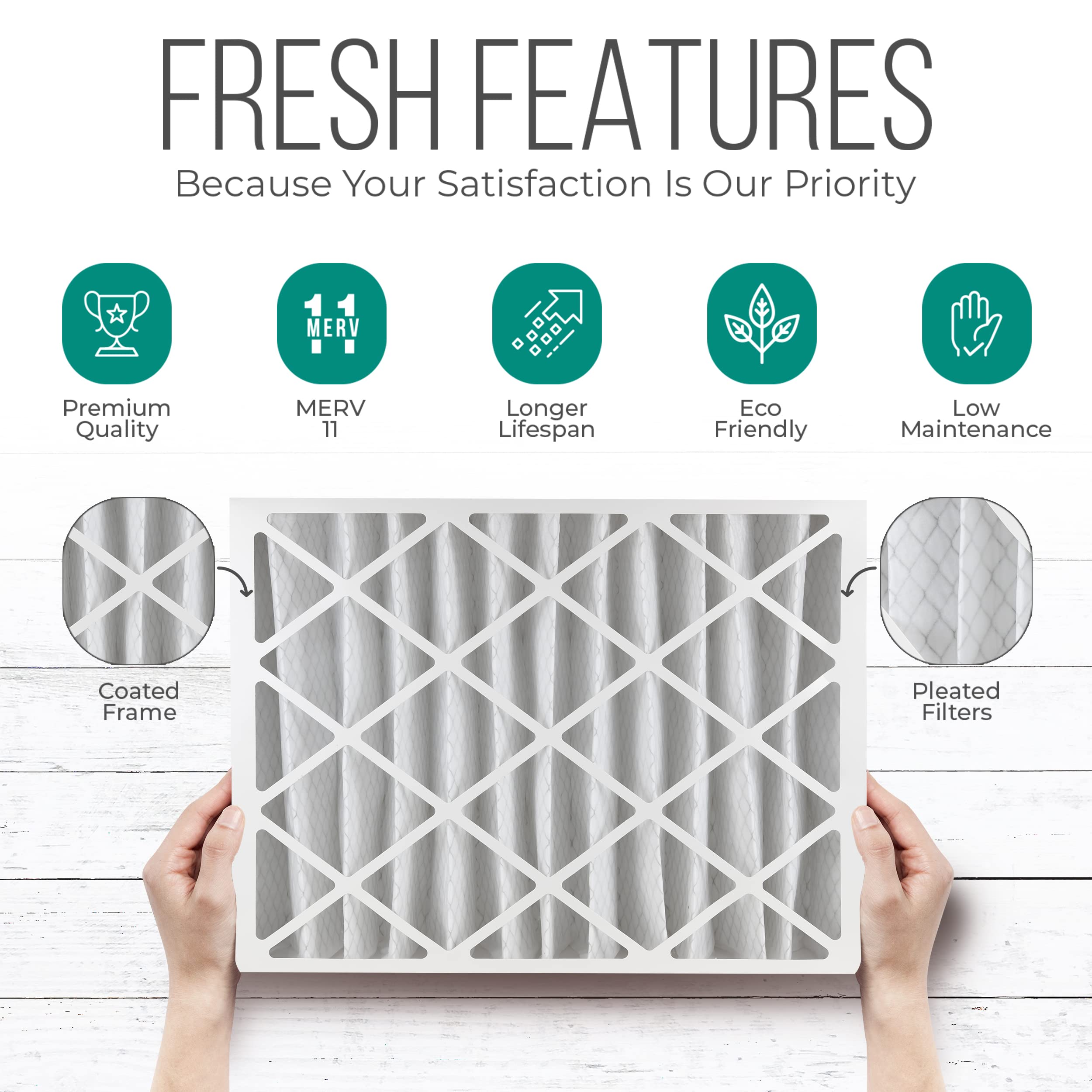 Honeywell FC100A1037 20x25x4 MERV 11 Air Filter Replacement - 3 Pack with Disposal Bags (19.94x24.86x4.38 Inches) for HVAC, Furnace & AC Units - Improves Indoor Air Quality in Homes & Offices