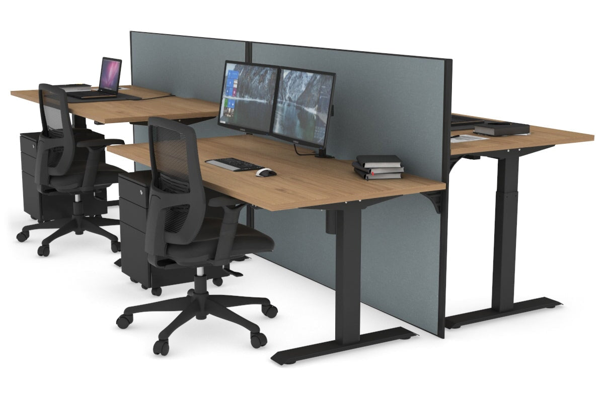 Height Adjustable 4-Person Workbench with Cable Management | 1600L x 800W | Ideal for Office, Workshop & Collaborative Workspaces