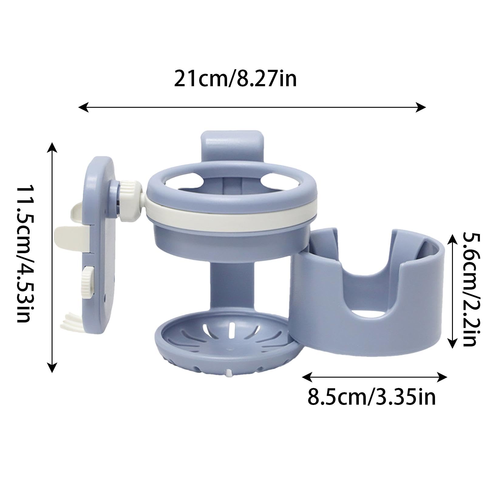Rotating Pram Cup Holder - Universal Drink Bottle Organizer for Strollers, Wheelchairs & Nursing Carts | Convenient Coffee Cup Holder for Parents & Caregivers On-The-Go