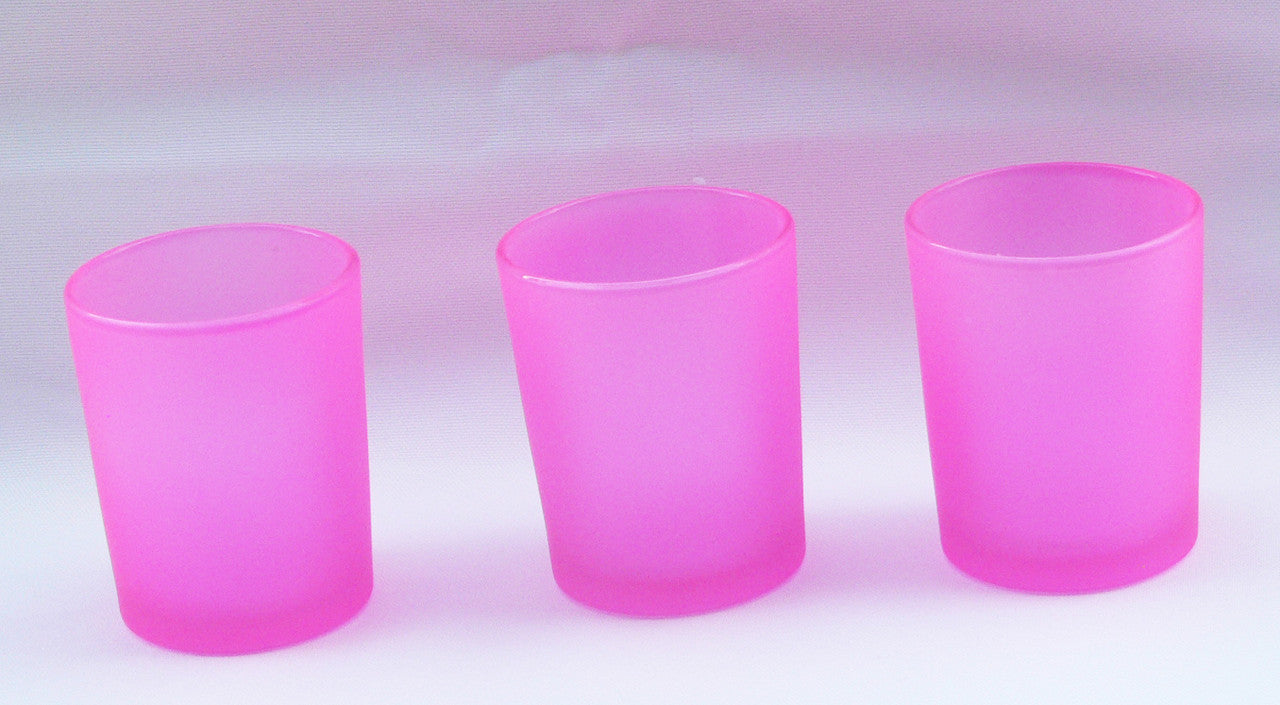 10 Pack Pink Frosted Glass Votive Tealight Candle Holders - Elegant Wedding Centerpieces, Christmas Party Decor, Bridal Shower & Valentine's Day Event Decorations - Perfect for Romantic Dinners, Holiday Tablescapes & Home Decor