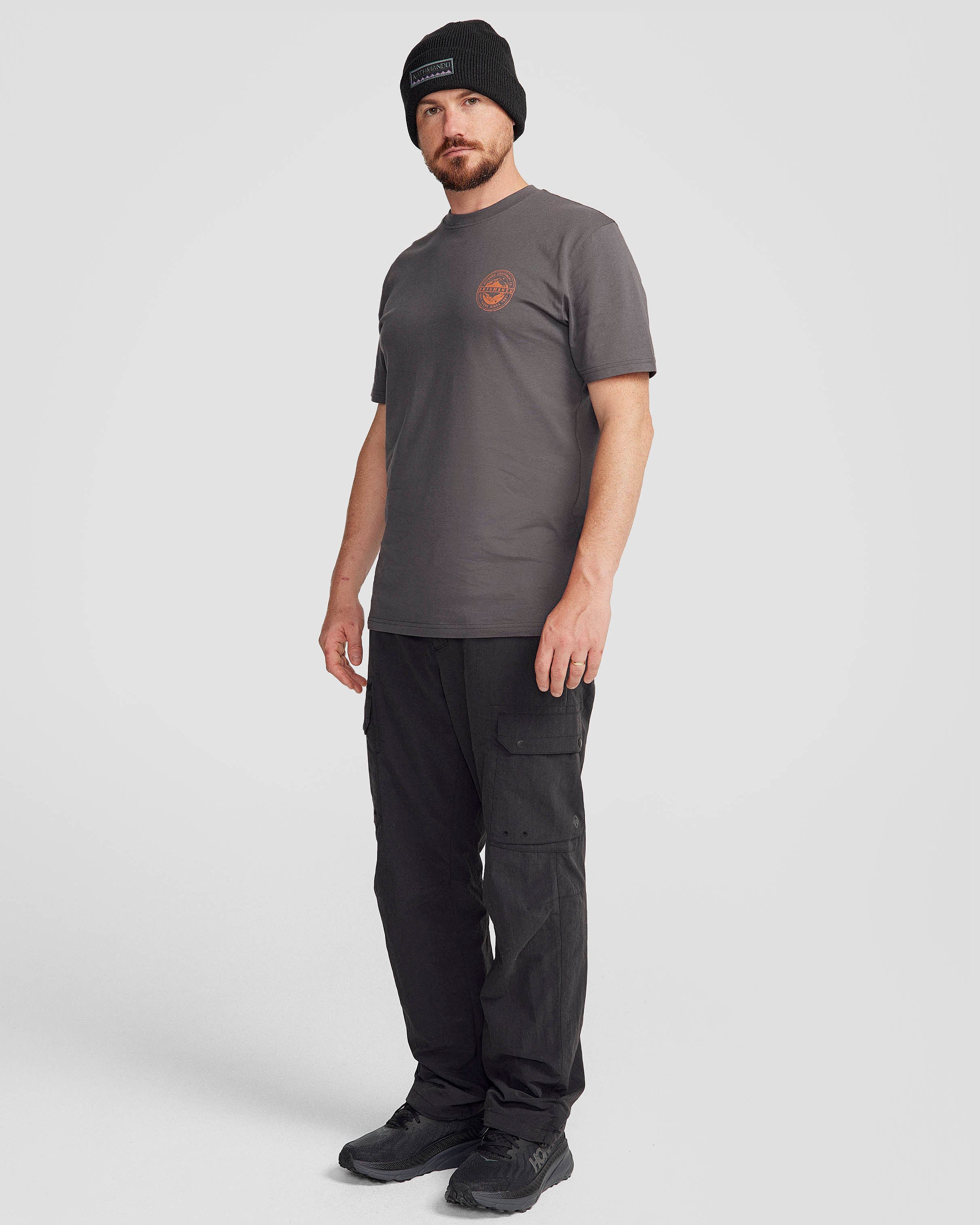 Organic Cotton Men's Outdoor T-Shirt - Breathable & Comfortable for Hiking, Camping & Casual Wear - Shale Color