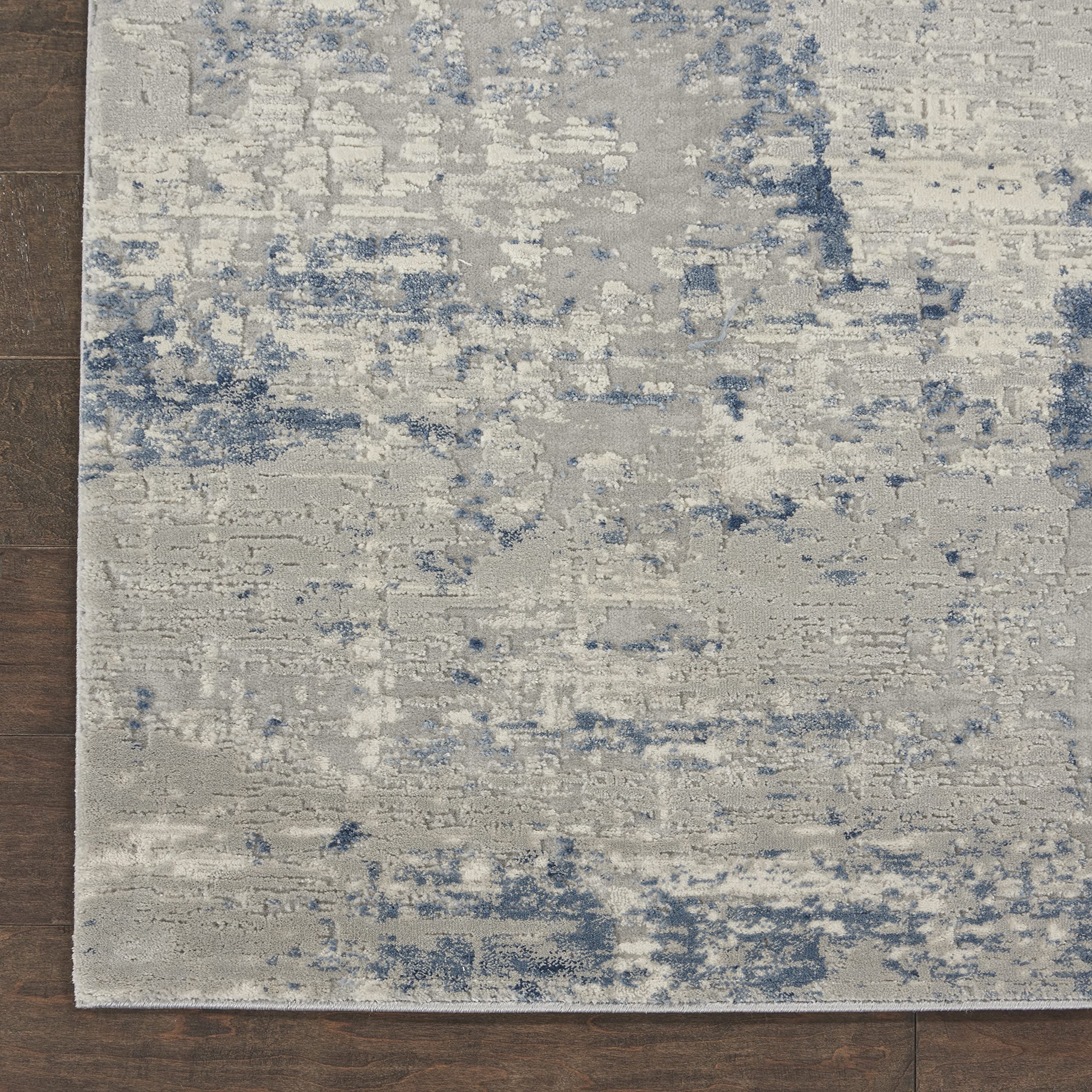 Nourison Rustic Textures Modern Artistic Ivory/Blue 7'10