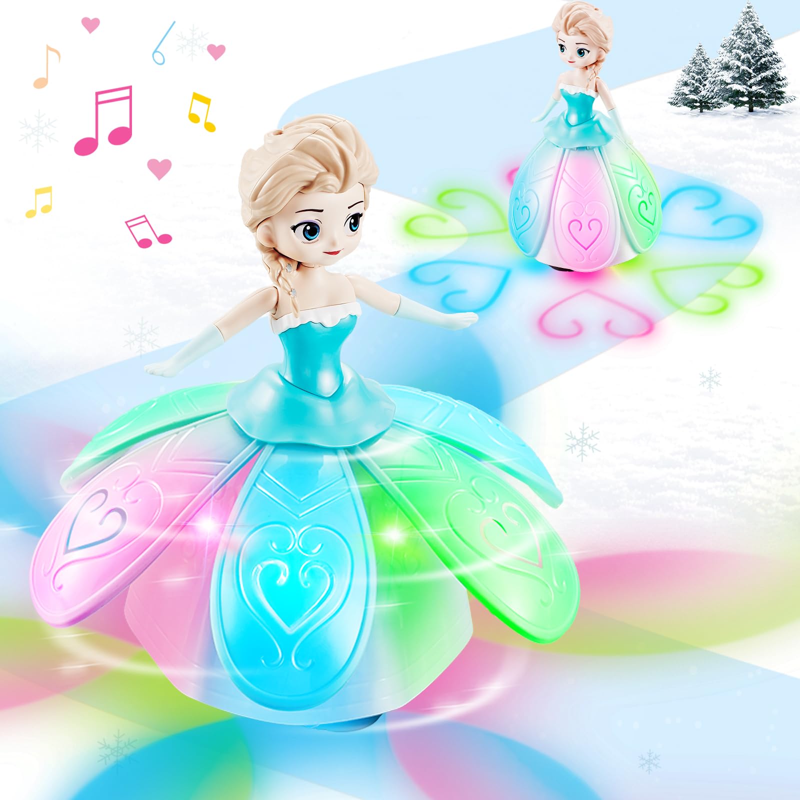 Interactive Dancing Princess Robot Toy with Flashing Lights & Music - Best Gift for Girls Ages 3-6 | Pretend Play, Birthday & Christmas Present for Toddlers (Ideal for Dance Parties, Role Play & Early Learning)