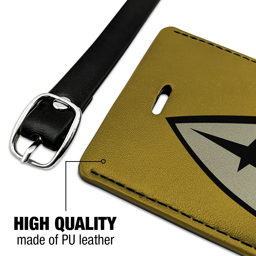Star Trek Command Shield Rectangle Leather Luggage Tag - Durable Carry-On ID Tag for Suitcases & Travel Bags - Perfect for Business Trips, Vacations & Air Travel Identification