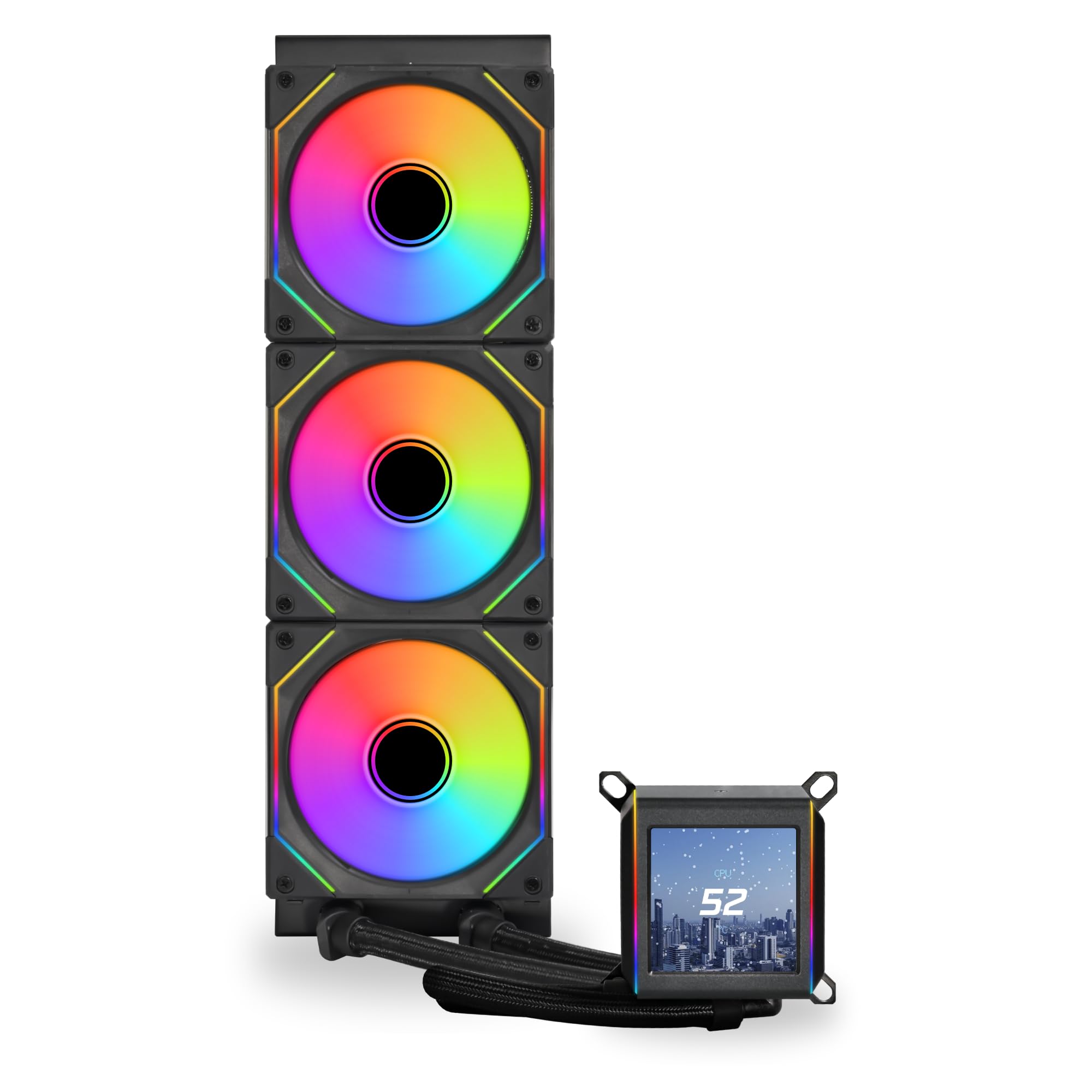 Lian Li GA II LCD 360MM AIO Liquid CPU Cooler - 8th Gen Asetek Pump - 2.88