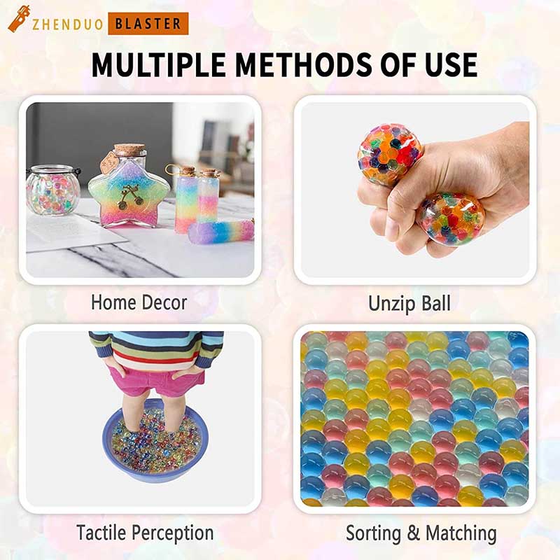 7-8mm 40,000pcs Water Beads for Gel Ball Blaster - Super Absorbent Non-Toxic Gel Balls for Outdoor Shooting Games, Kids Sensory Play & Stress Relief