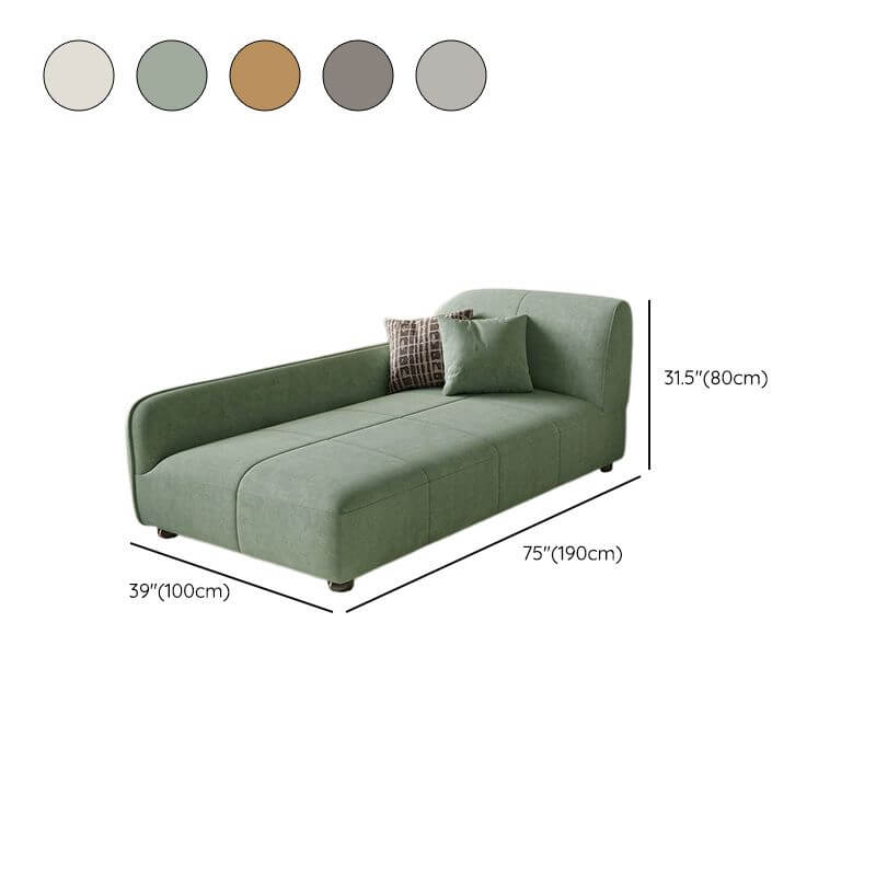 Modern Waterproof Solid Color Chaise Lounge Sleeper Chair with Flared Arm - Right Arm Facing Chaise for Living Room, Bedroom, or Office Relaxation