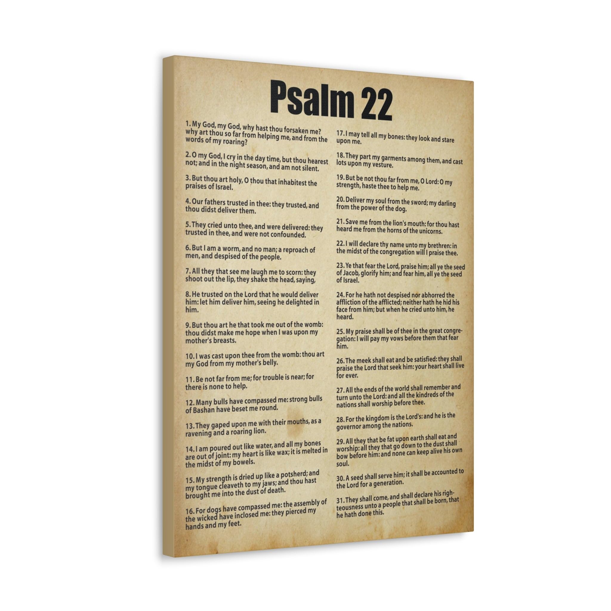 Christian Bible Verse Canvas Art - Psalm 22 Scripture Wall Decor for Home & Church | Express God's Love, Perfect Gift for Weddings, Baptisms & Spiritual Encouragement
