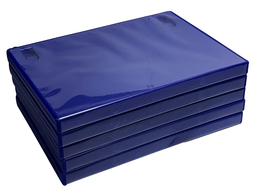 5 Pack Blue Replacement PS2 Game Cases with Memory Card Slot - Compatible with Playstation 2 Games - Perfect for Organizing & Protecting Your PS2 Game Collection
