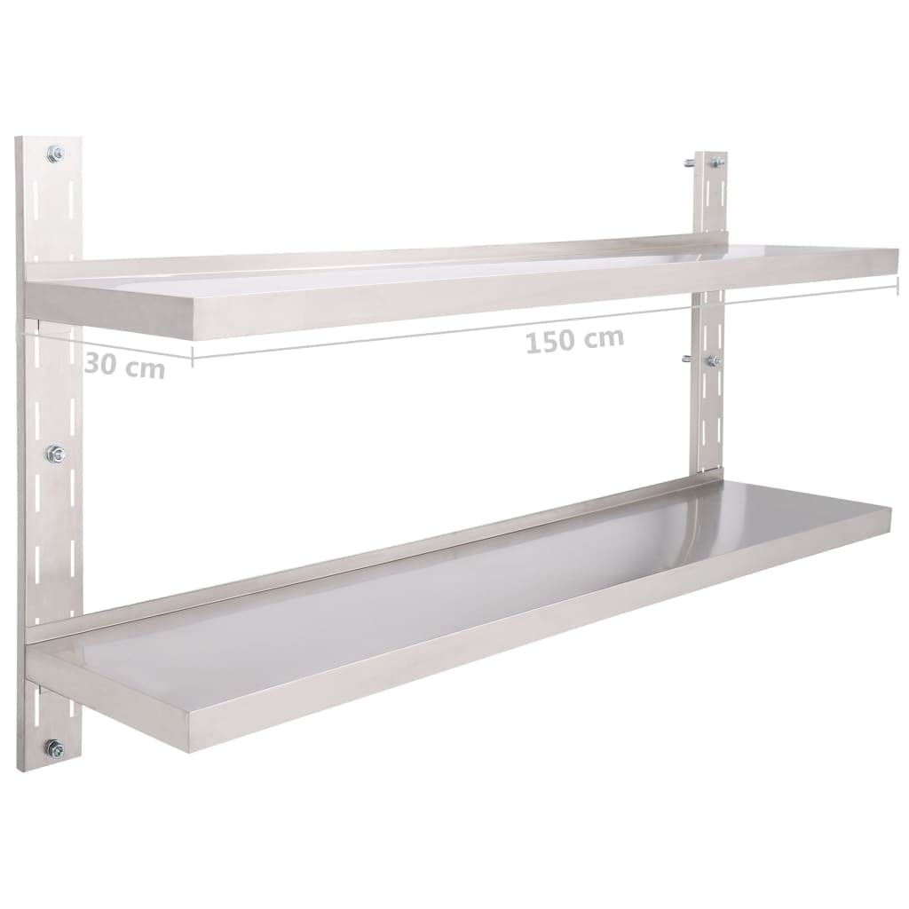 2-Tier Floating Wall Shelf Set - 59.1