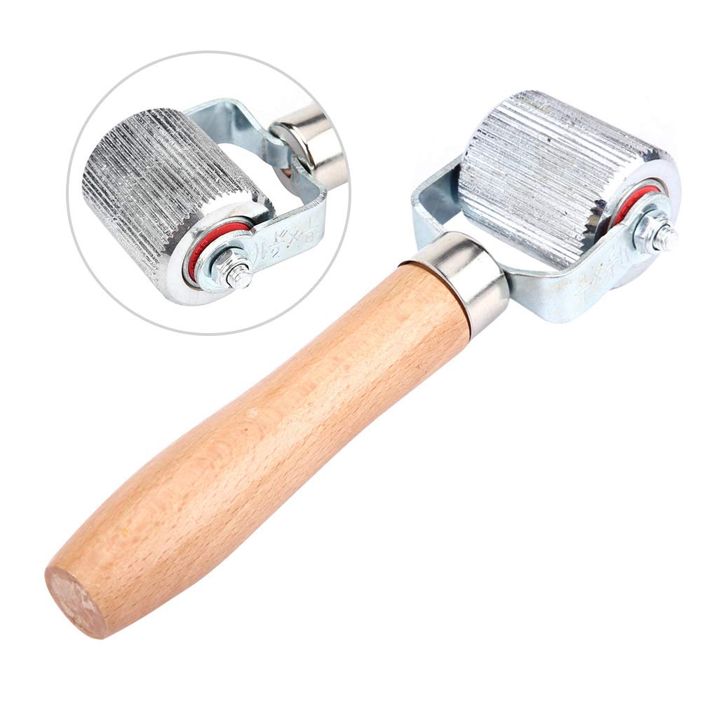 Aramox Heavy Duty Tire Repair Tool with Wood Handle & Ball Bearing Roller - Professional Puncture Repair Kit for Cars, Trucks, Motorcycles (Large Size) - Ideal for Emergency Roadside Repairs & Garage Use