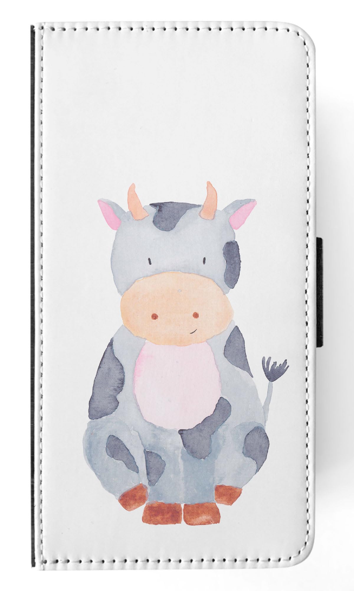 Watercolor Cow Print Flip Wallet Phone Case for Apple iPhone 15 Pro Max - Stylish & Protective Cover with Card Slots for Everyday Use
